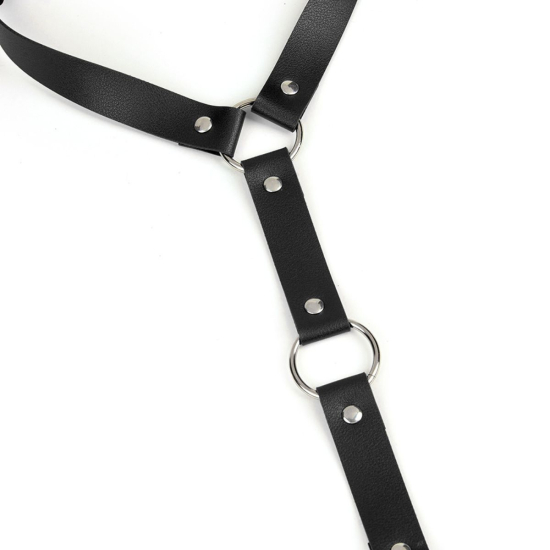 Портупея I’MCUM Neck to Wrist Bondage с наручниками за спиной — чёрная