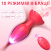 Анальная пробка I’MCUM Rose Plug с пультом управления, 10 режимов вибрации, цвет красный