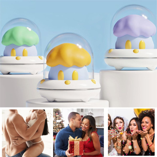 Вакуумный клиторальный стимулятор-вибратор 2 в 1 I’MCUM GlowCloud (Облачко наслаждения) в форме ночника