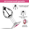 Металлическая анальная пробка Metal Anal Plug, размер M, цвет серебристый (голубой кристалл)