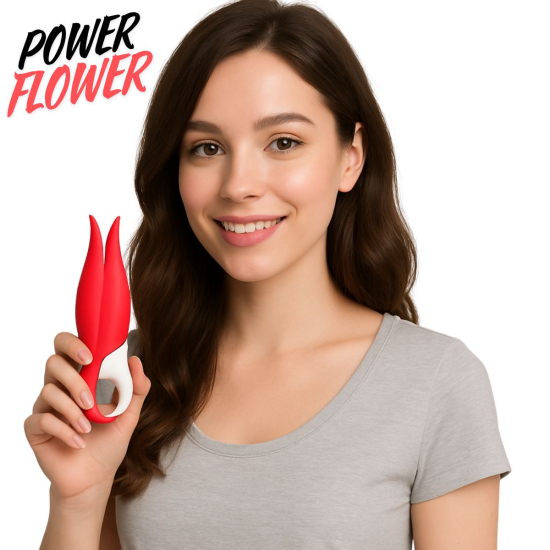 Вибратор-цветок для клиторальной и вагинальной стимуляции Satisfyer Power Flower (красн