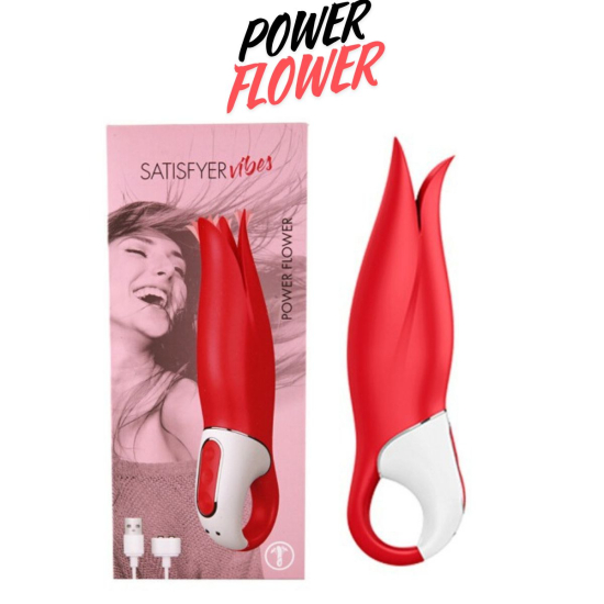 Вибратор-цветок для клиторальной и вагинальной стимуляции Satisfyer Power Flower (красн