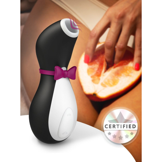 Вакуумный вибратор для клитора Satisfyer Penguin, 11 режимов, цвет чёрный