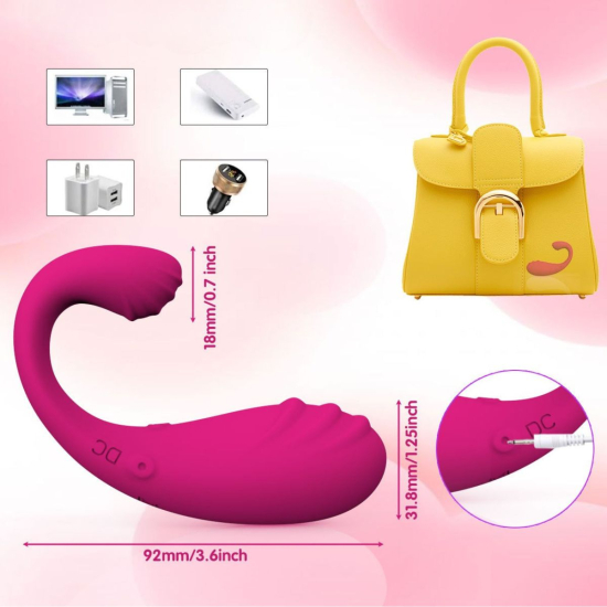 Вибратор для пары со смарт-подключением к телефону I’MCUM Vibe U-Shape розовый