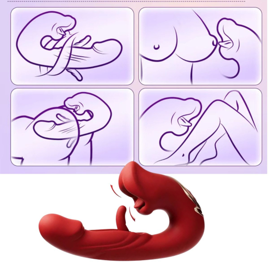 Вибратор Flirt Waves с клиторальной стимуляцией, 5 режимов лизания, вибрацией и имитацией толчков