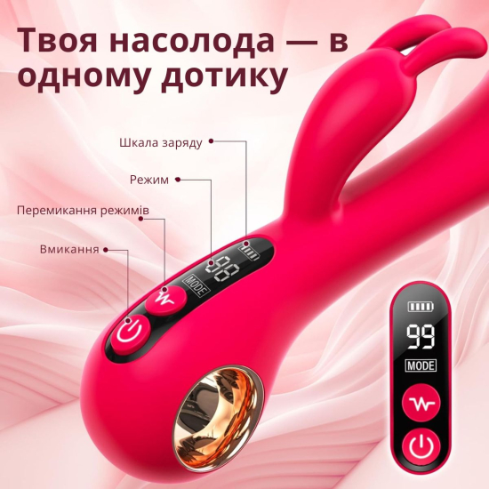 Вибратор I’MCUM Bunny Dildo Vibrator, 10 режимов двойной вибрации
