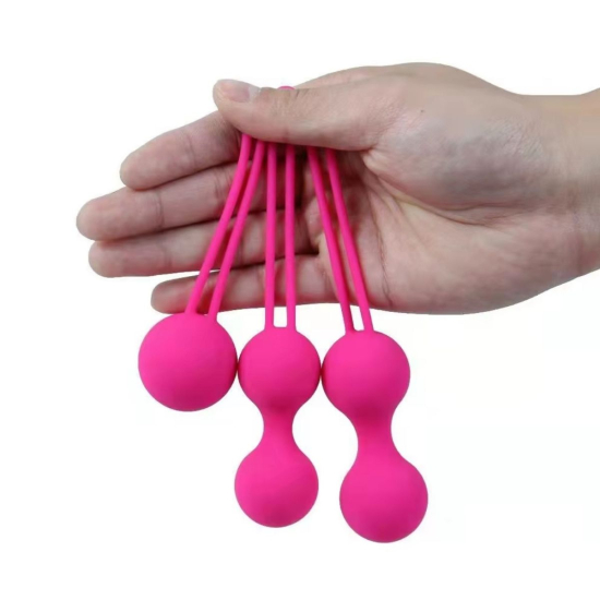 Вагинальные шарики I’MCUM Kegel Ball, силиконовые, набор из 3 шт, розовые