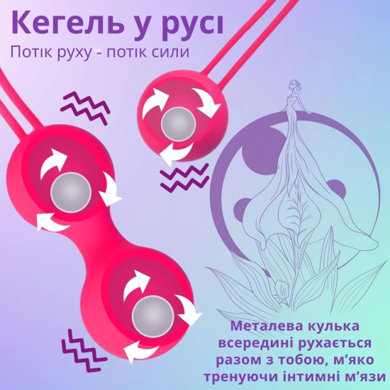 Вагинальные шарики I’MCUM Kegel Ball, силиконовые, набор из 3 шт, розовые