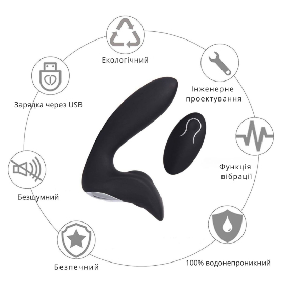 Стимулятор простаты I’MCUM Prostate Power с пультом управления, чёрный